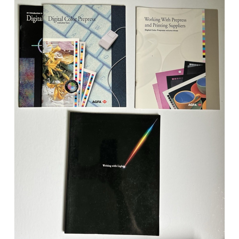Vintage Agfa Books 3 Digital Color Prepress + 1990‎ marketing brochure, English